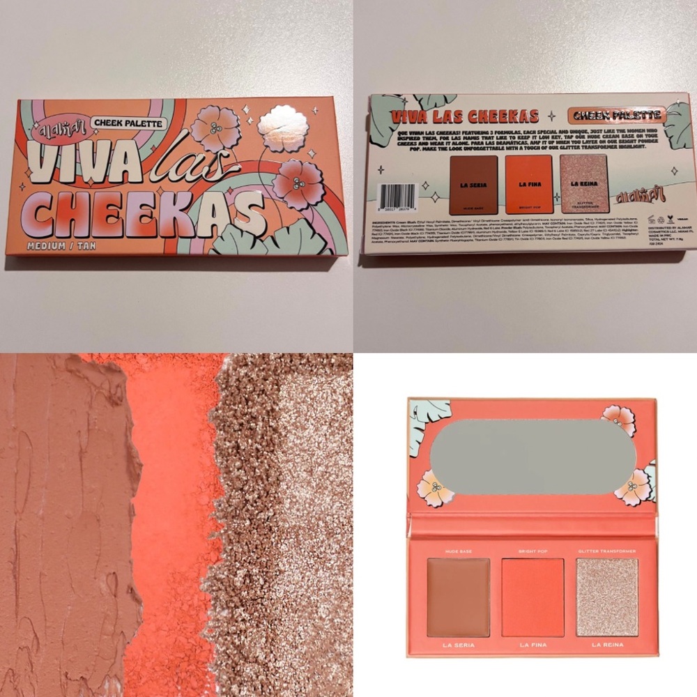 Alamar Viva La Cheekas Blush Palette - Coral, Peach, Shimmer